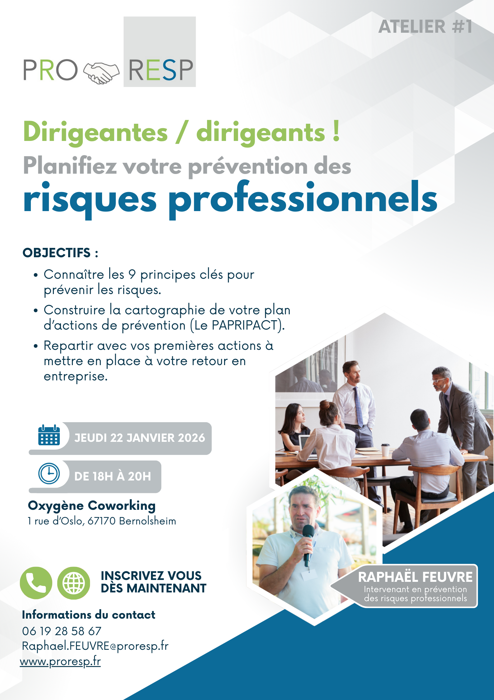 Le premier atelier PRORESP, c&rsquo;est le jeudi 22 janvier 2026 entre 18 et 20 heures du côté de Brumath (Bas-Rhin).